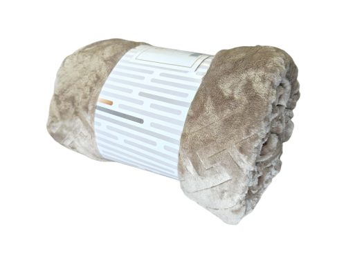 SENDIA Barna Plüss Ágytakaró Pléd 150x200 - Mintás, 100% Poliészter